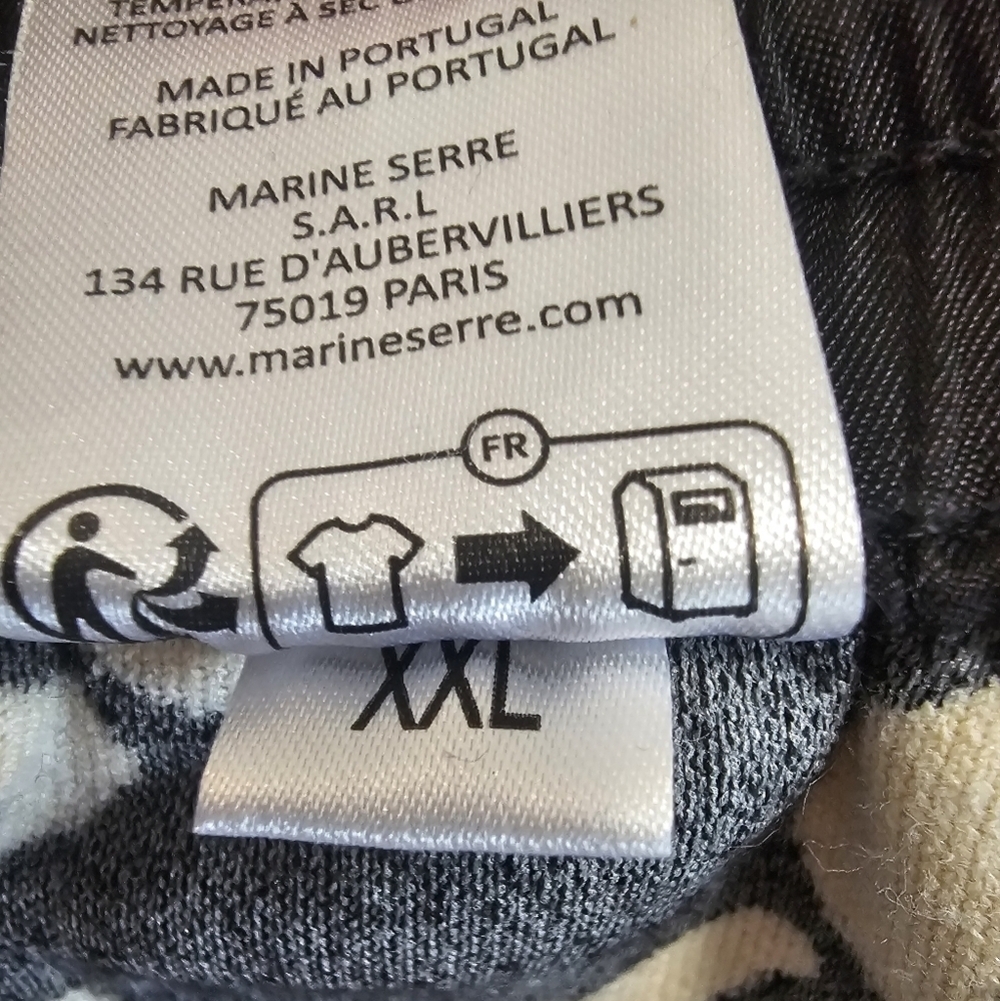Marine Serre White Line Jacquard Towel Trousers Sweatpants Size XXL - Picture 8 of 9